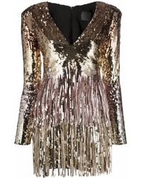 Philipp Plein - Degradé Fringe V-Neck Dress - Lyst
