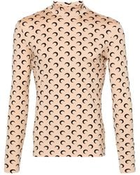 Marine Serre - Crescent Moon Roll-Neck Sweatshirt - Lyst