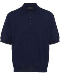 Prada - Drop-shoulder Cotton Polo Shirt - Lyst