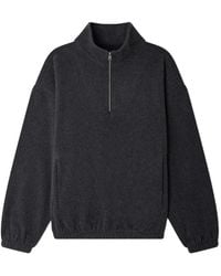 Sandro - Zipped Standing Collar Sweatshirt - Lyst