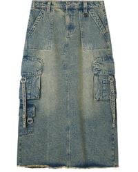 Musium Div. - Cargo Frayed Midi Skirt - Lyst