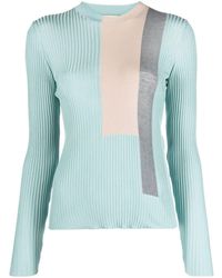 Fendi - Colour-block Ribbed-knit Silk-blend Top - Lyst