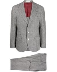 Brunello Cucinelli - Herringbone Single-Breasted Two-Piece Suit - Lyst