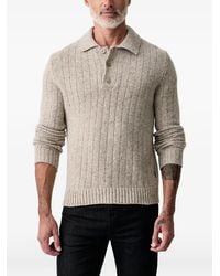 Lindbergh - Ribbed-Knit Polo Sweater - Lyst