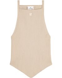 Courreges - Geribbelde Top Met Geborduurd Logo - Lyst