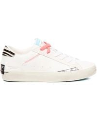 Crime London - Zebra-Tab Lace-Up Sneakers - Lyst