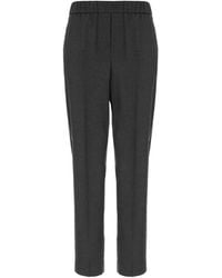 Peserico - Bead-Embellished Elasticated-Waistband Trousers - Lyst
