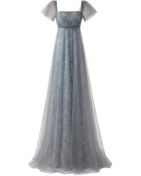 Gemy Maalouf - Sequin-Embellished Puffed-Sleeve Maxi Dress - Lyst