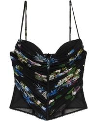 Blumarine - Gerafftes Top mit Blumen-Print - Lyst