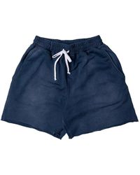 MOOJI MOOJI - Drawstring-Waist Raw-Cut Shorts - Lyst