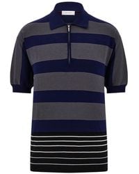 Ferragamo - Striped Polo Shirt - Lyst