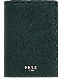 Fendi - Stitched-Detail Leather Cardholder - Lyst