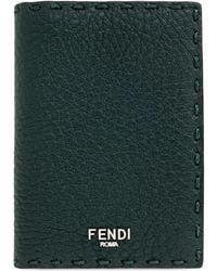 Fendi - Stitched-Detail Leather Cardholder - Lyst