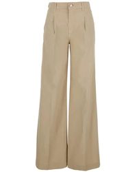 PT Torino - Poppy Wide-Leg Front-Pleats Cotton Trousers - Lyst