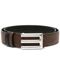 Etro - Paisley-Print Leather Belt - Lyst