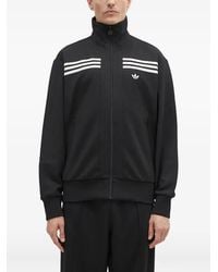 adidas - Felpa Con Zip E Decorazione A Tre Righe - Lyst