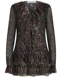Philosophy Di Lorenzo Serafini - Ruffled Floral-Print Blouse - Lyst