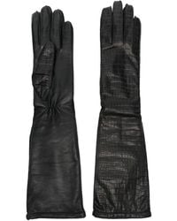 Manokhi - Croc-Effect Long Gloves - Lyst
