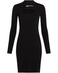 KARL LAGERFELD - Minimalist Dress With Classic Cut - Lyst
