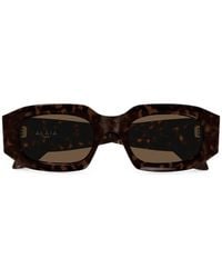Alaïa - Tortoiseshell-Effect Rectangle-Frame Sunglasses - Lyst