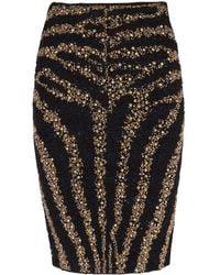 Balmain - Sequin-Embellished Pencil Skirt - Lyst