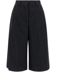 Thelatest - Pinstripe-Pattern Dakota Bermuda Shorts - Lyst