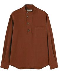 RETORI - Band-Collar Half-Placket T-Shirt - Lyst
