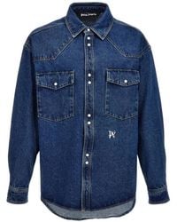 Palm Angels - Western-Yoke Logo-Embroidered Denim Jacket - Lyst