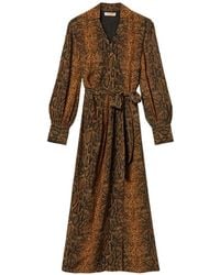 Twinset - Robe Longue À Imprimé Peau De Python - Lyst