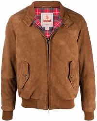 Baracuta - Zip-up Suede Bomber Jacket - Lyst