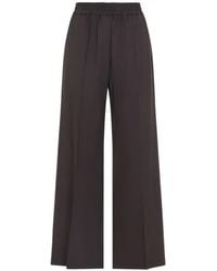 Brunello Cucinelli - Elasticated-Waist Pressed-Crease Trousers - Lyst