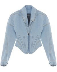 Mugler - Corset-style Denim Jacket - Lyst
