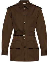 Burberry - Belted-Waist Buttoned Overshirt - Lyst