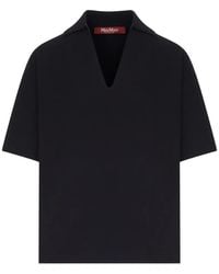 Max Mara - Oncia V-Neck Short-Sleeve Polo-Collar T-Shirt - Lyst