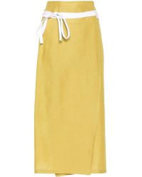 Fabiana Filippi - Wraparound Linen Midi Skirt - Lyst