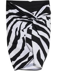 Balmain - Zebra-Print Twisted-Detail Mini Skirt - Lyst