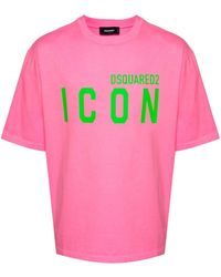 DSquared² - T-shirt en coton à bandes logo - Lyst