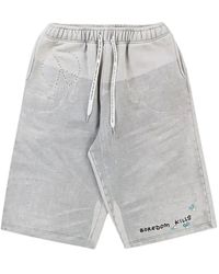 Boredom Kills - Denim-Print Drawstring Shorts - Lyst