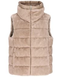 Herno - Veste Sans Manchess Matelassée En Fourrure Artificielle - Lyst