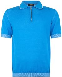 Moorer - Coty-Sic Zip-Collar Knit Polo Shirt - Lyst