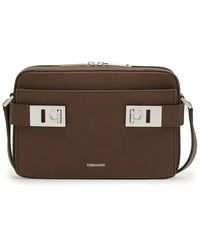 Ferragamo - ガンチーニ レザーショルダーバッグ - Lyst
