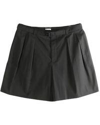 Saint Laurent - Pleated Belt Shorts - Lyst