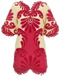 FARM Rio - Spring Arabesc Embroidered Mini Dress - Lyst