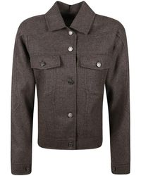 Max Mara - Veste Bomber-Chemise Boutonnée - Lyst