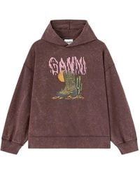 Ganni - Graphic-Print Hoodie - Lyst