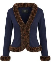 OW Collection - X Revolve Faux-Fur Trim Cardigan - Lyst