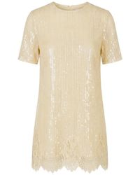 Monse - Robe Courte À Sequins Et Finitions En Dentelle - Lyst