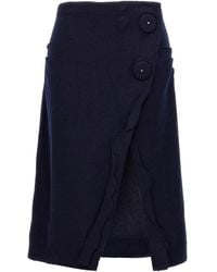 Prada - Kasjmier-Wollen Rok Met Split - Lyst