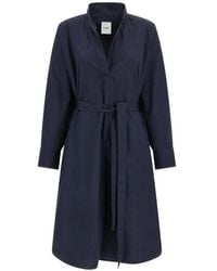 Nude - Open Collar Belted Shirt Dress - Lyst