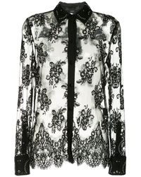 Alexander Wang Spitzenhemd mit Ösen - Schwarz